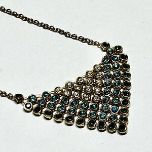 Elegant Silver, Blue and Teal Necklace